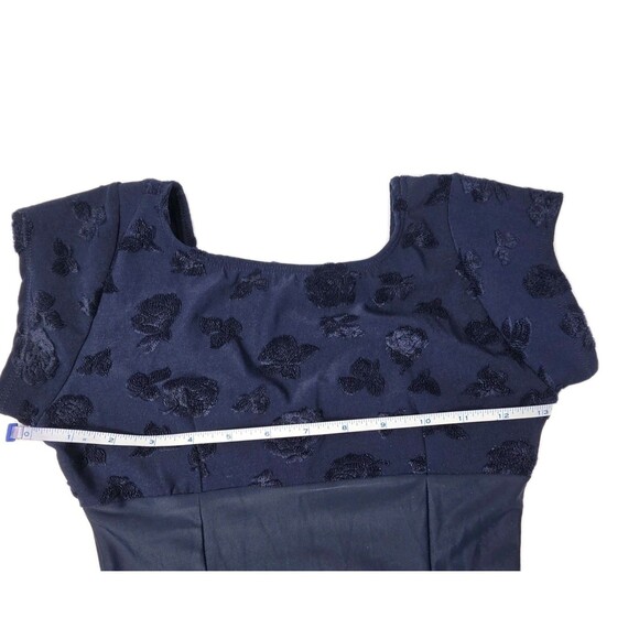 Body Wrappers VTG Embossed Floral Navy SS Dance Leotard Size Preteen Adult XS/S - Picture 14 of 16